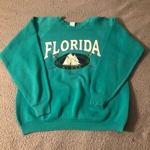 🔥🔥Florida CrewNeck Fruit of the Loom Turquoise Pullover